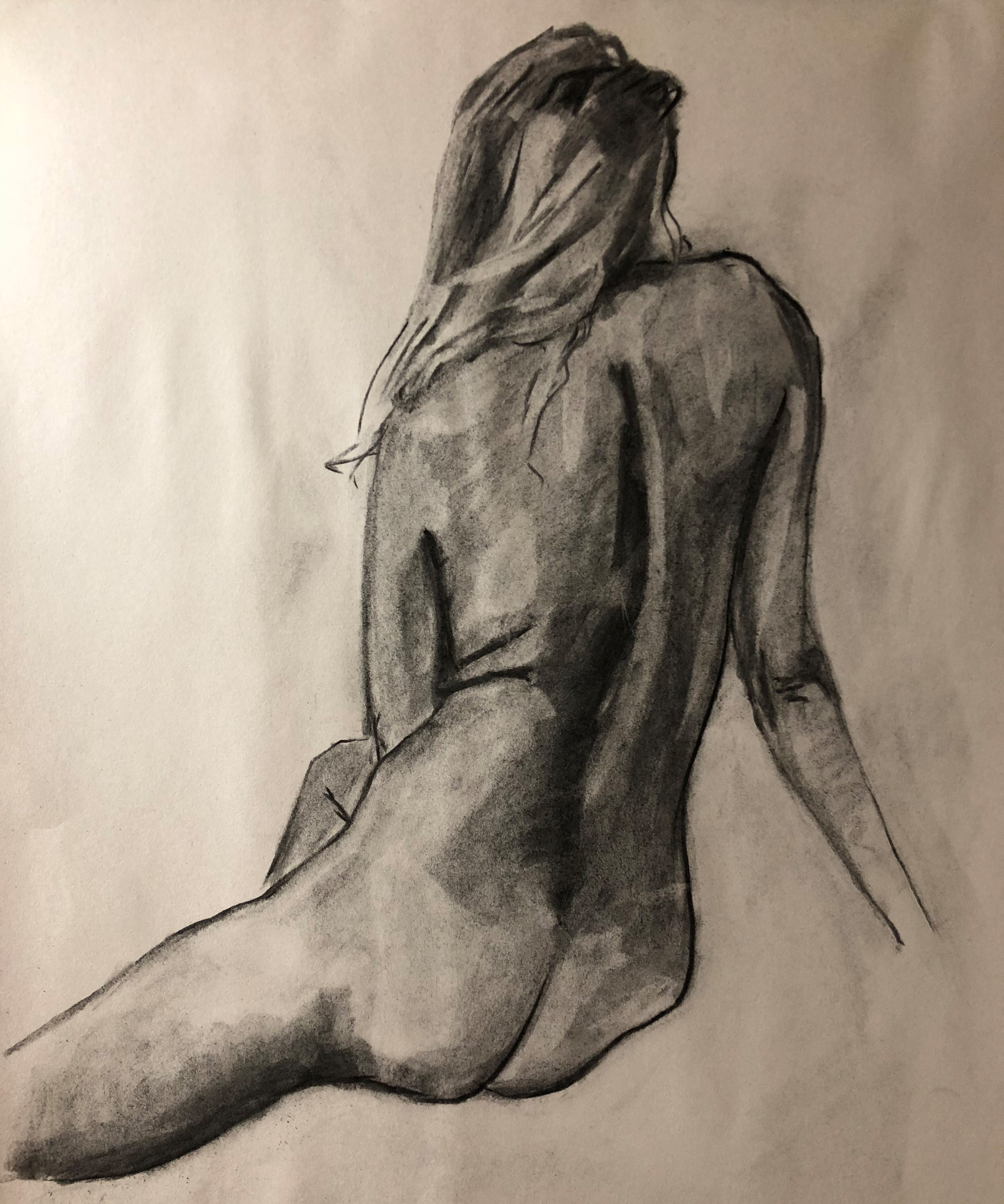 DrawingBackSittingNude