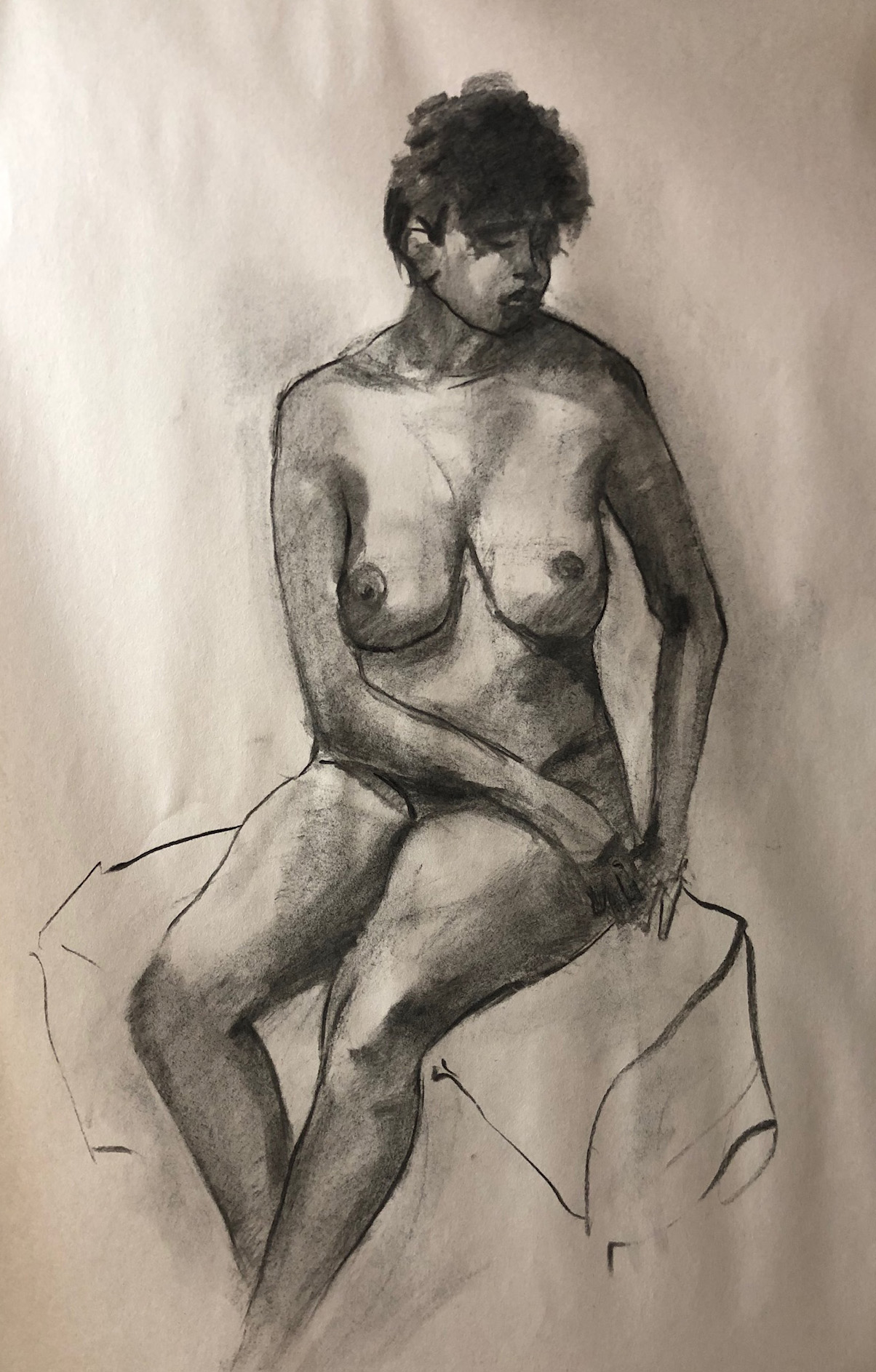 DrawingSittingNudeBlackJessica