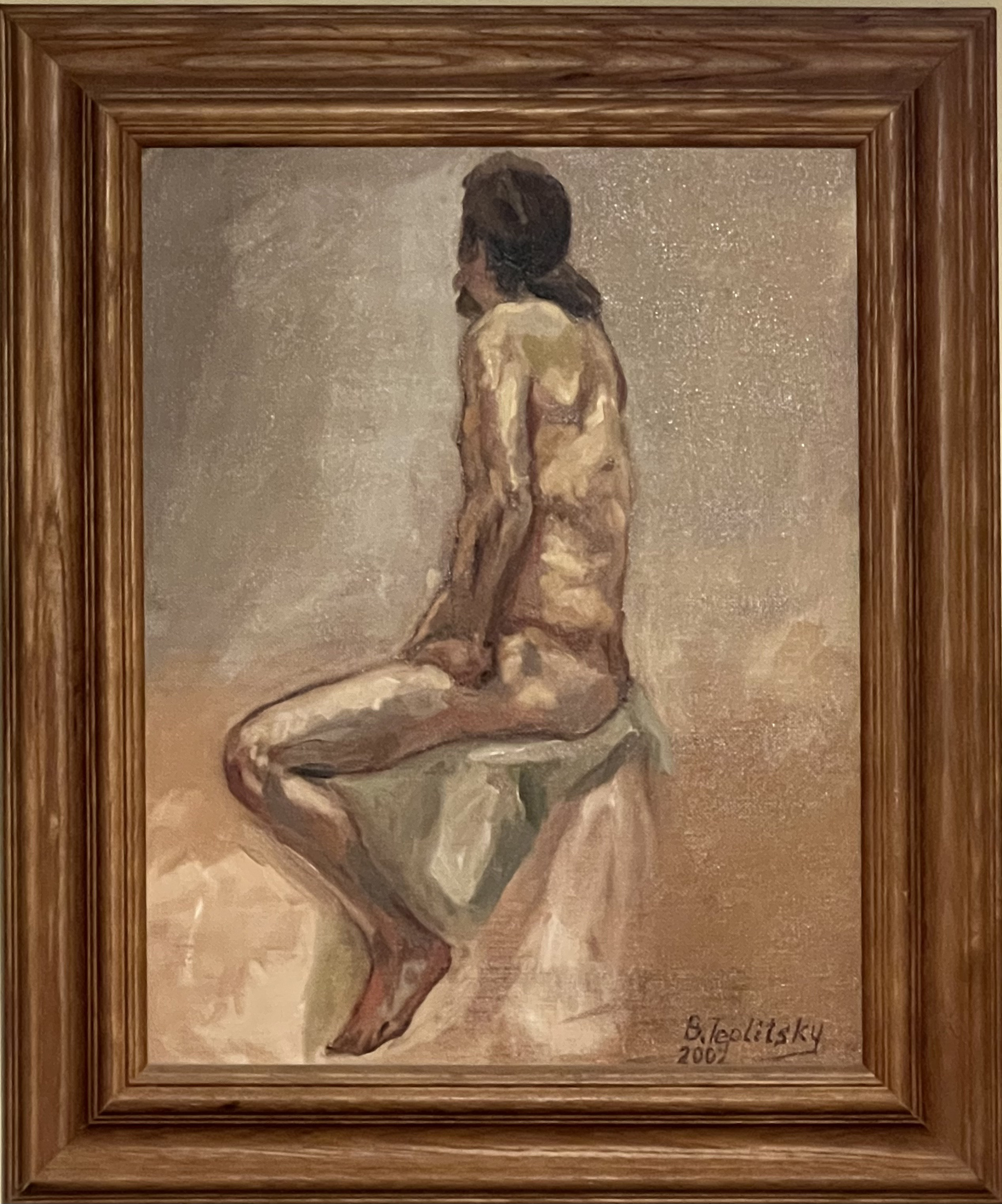 Study of sitted male nude